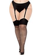 Stockings med strasstenar, plus size